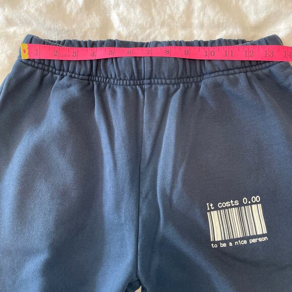 The Mayfair Group 0$ To Be Nice Blue Sweatpants Women's Size S/M 100% Cotton - Picture 6 of 8